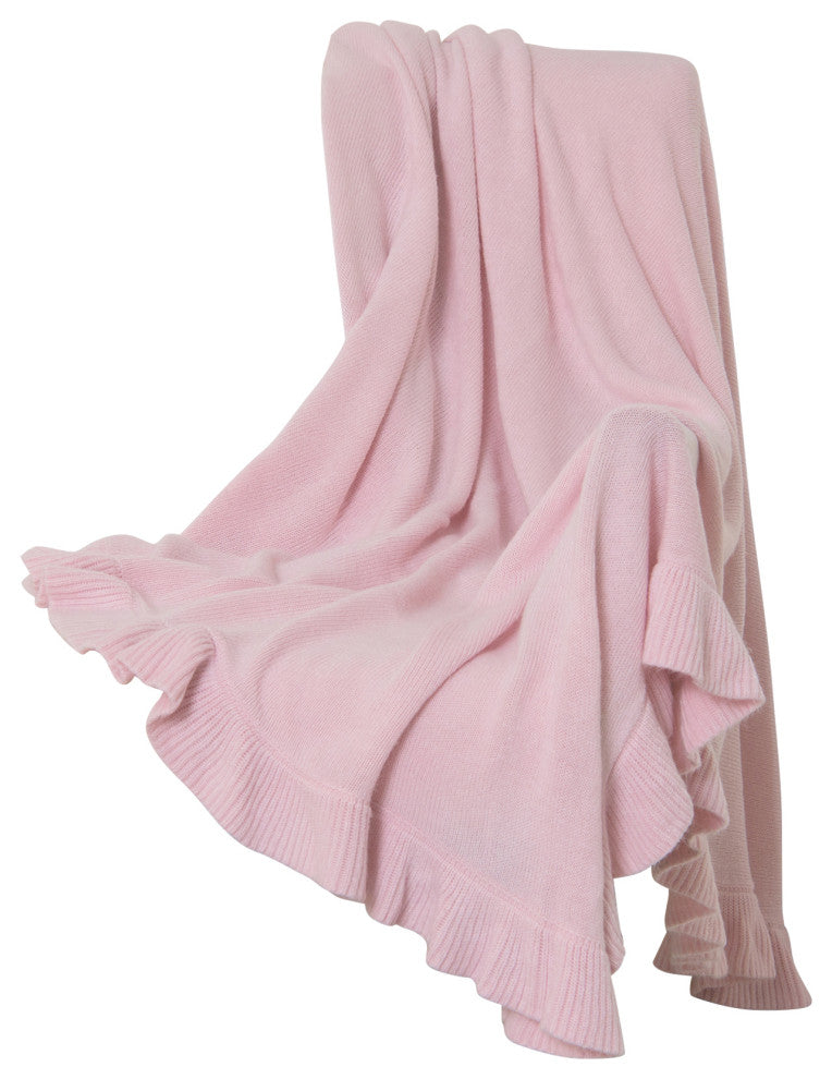 Ruffle Border Throw, Pink