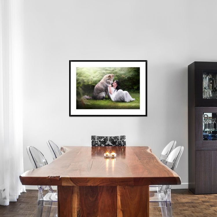 "Saved by the wolf" Framed Digital Print by Ghizzi Panizza Alberto, 44x32"