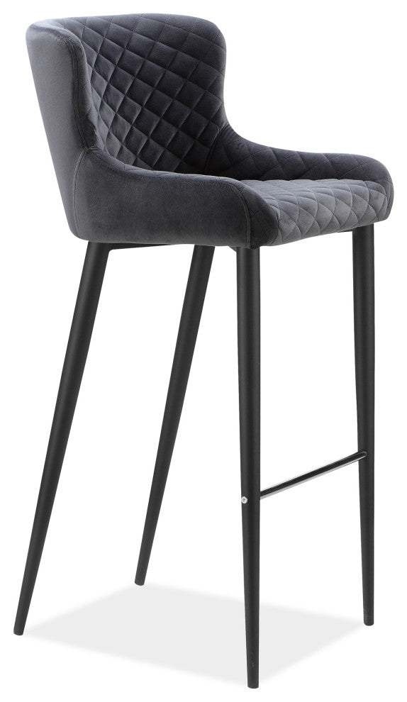 Contemporary Etta Counter Stool Dark Grey - Grey