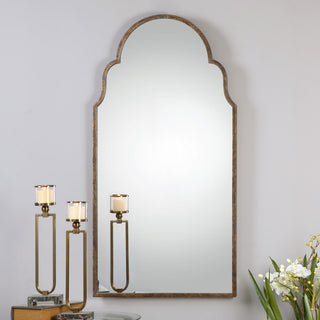 Uttermost Brayden Tall Traditional Metal Arch Mirror in Bronze