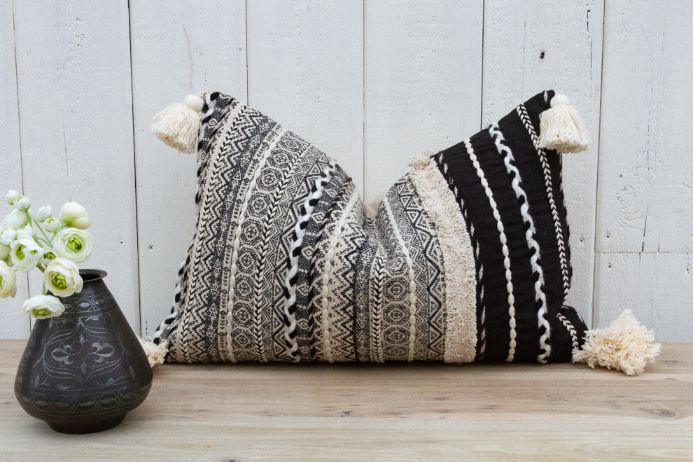 Graphite Gray Nomadic Moroccan Lumbar Pillow