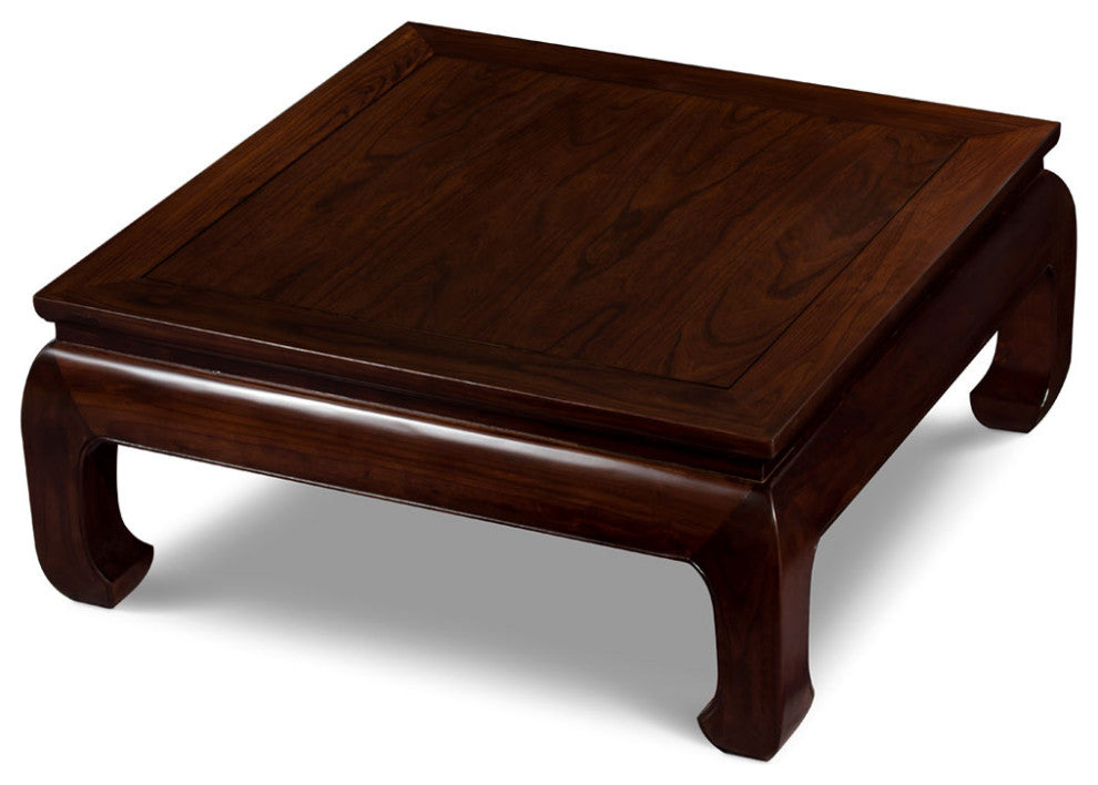 Dark Espresso Elmwood Ming Square Asian Coffee Table