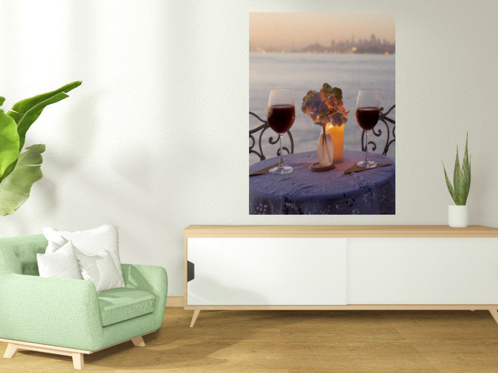 Sunset Date 3 For Two City Giclee Wrap Canvas Wall Art