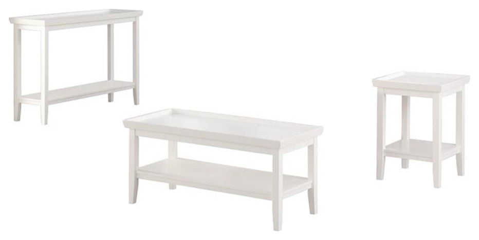 Convenience Concepts Ledgewood Square End Table in White Wood Finish