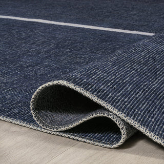 Linja Solid Centre Stripe Machine-Washable Area Rug, 4 X 6