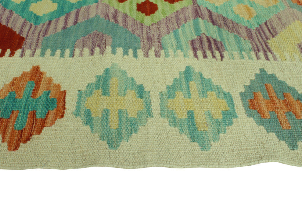 Sangat Kilim Senay Ivory/Rust Runner, 2'6x6'2