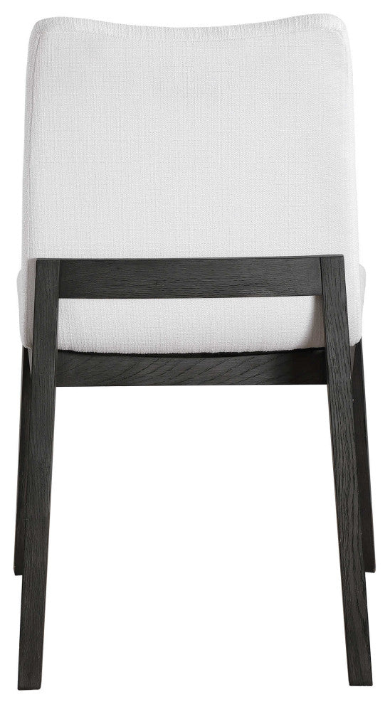 Elegant Dark Espresso Brown/White Dining Chairs, Set of 2