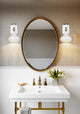 Phoenix 1-Light Wall Sconce, Matte White With Vintage Brass
