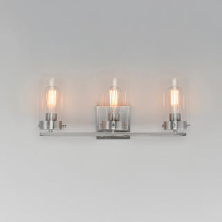 Maxim 12403CL Pinn 3 Light 21"W Vanity Light - Black / Satin Brass