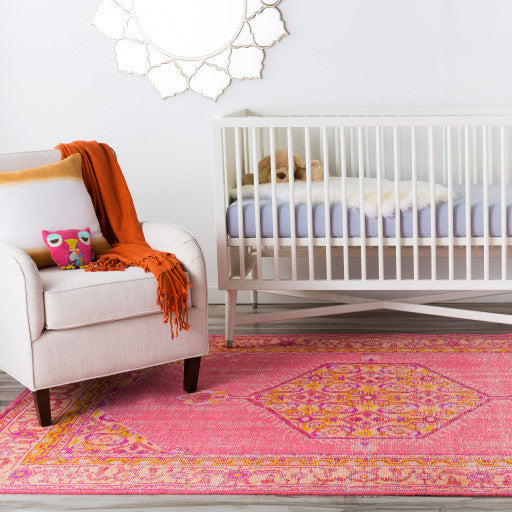 Surya Zahra ZHA-4005 2'x3' Rug, Pink/Coral/Saffron/Purple/Garnet/Terracotta