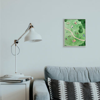 Aerial Park Fun Watercolor Summer Friends Painting,1pc, each 11 x 14