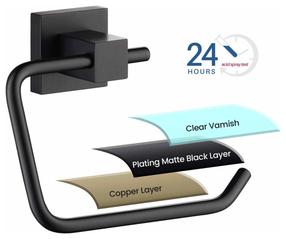 Cube Bathroom Toilet Paper Holder, Matte Black