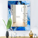 Designart Marbled Geode 11 Midcentury Frameless Wall Mirror, 24x32