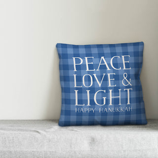 Peace Love Light Plaid 20"x20" Throw Pillow Cover