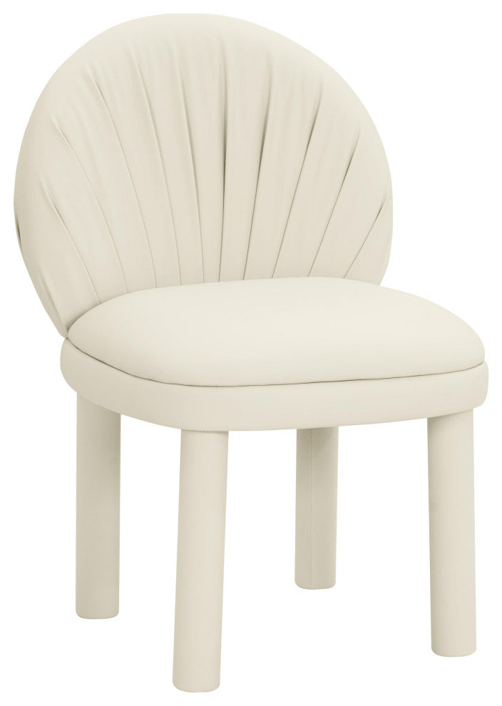 Aliyah Cream Vegan Leather Dining Chair - Cream