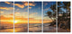 "Paradise Tropical Island Beach With Palms" Seascape Wall Art, 5 Panels, 60"x28"