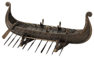 Viking Boat With Oars Statue