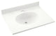 Swan Ellipse Solid Surface Bathroom Vanity Top, Tahiti White