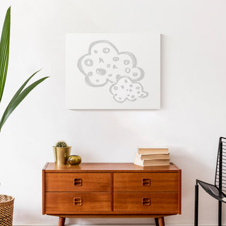 Double Clouds Light Grey 20x16 Canvas Wall Art