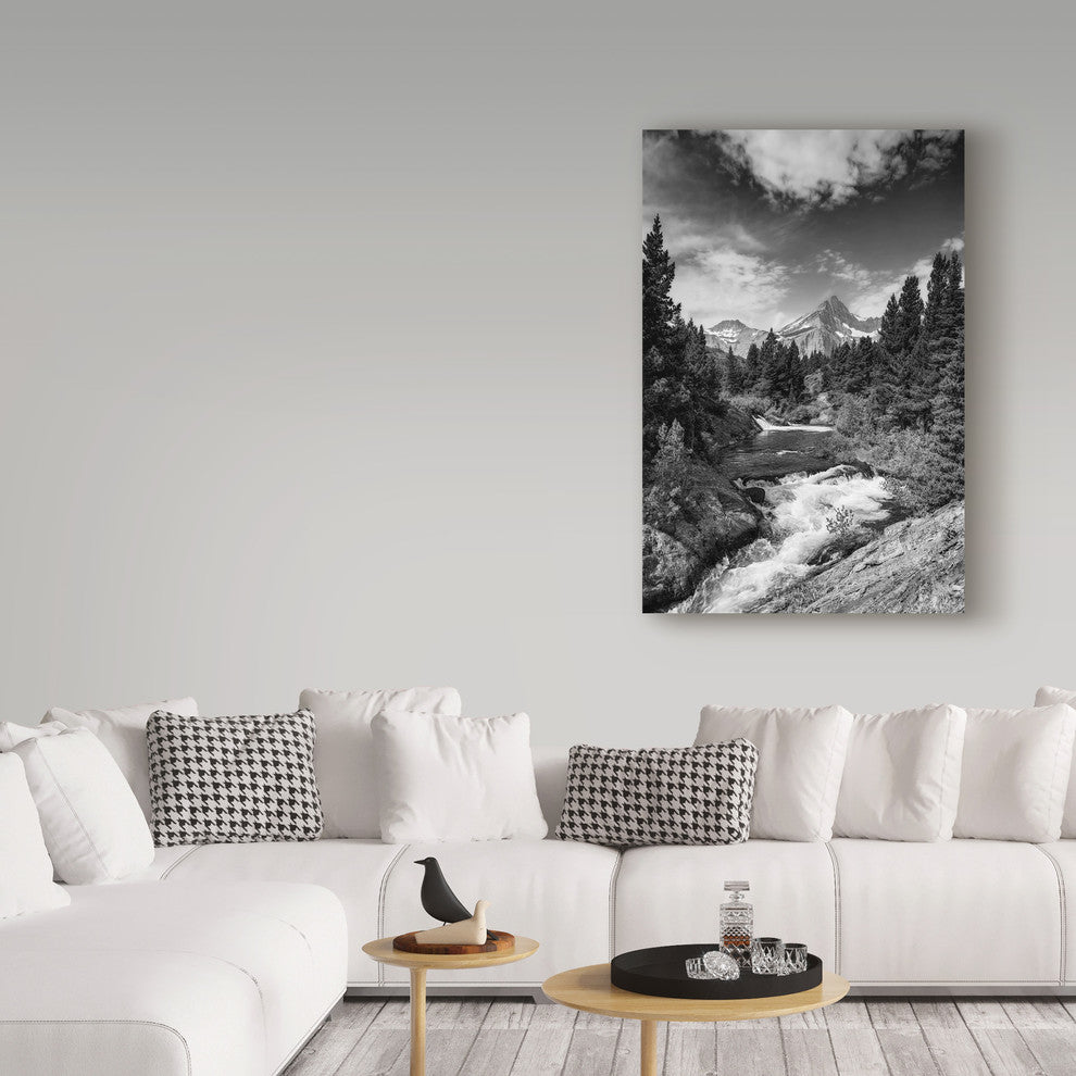 "Glacial Creek Monochrome" by Michael Blanchette, Canvas Art, 30"x47"