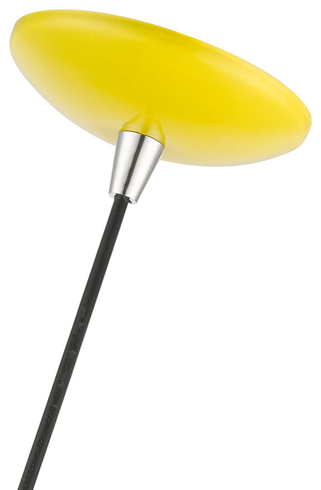Amador 1 Light Shiny Yellow With Polished Chrome Accents Pendant