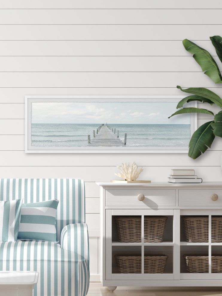 "Endless Ocean" Framed Painting Print, 30x10