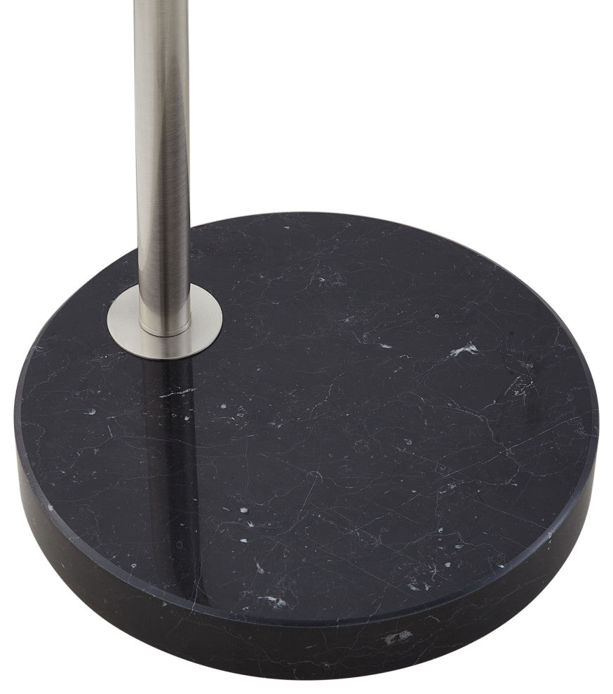 Inspired Home Katana Floor Lamp, Marble Stone Base, Stainless Steel