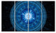Bright Blue Fractal Sphere, Abstract Wall Art Canvas, 48"x28", 4 Panels