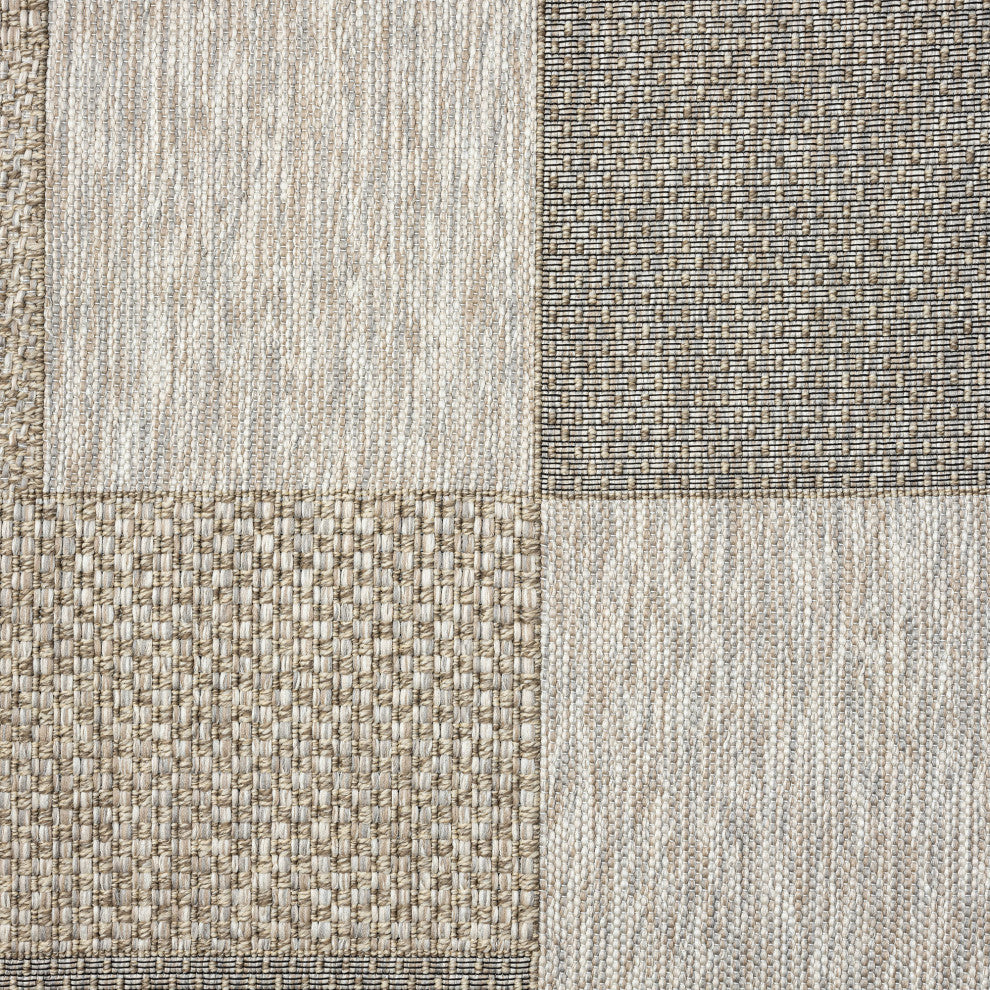 Paolo Modern Color-Block Brown Indoor Outdoor Area Rug, 5' x 7'