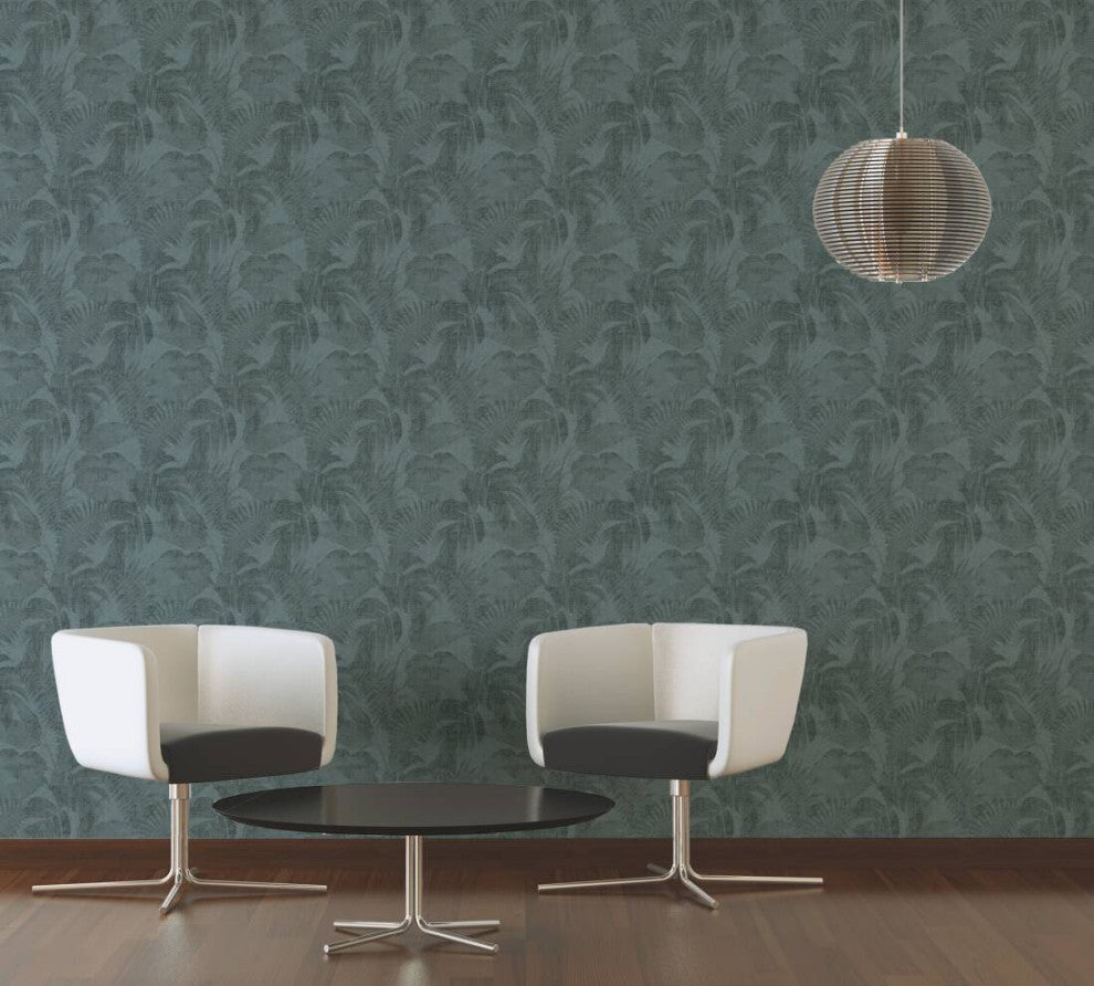Botanical Jungle Textured Wallpaper Featuring Tropical Leaves, 373963