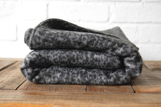 Grey Leopard Wool Blanket