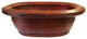 Chinese Vintage Distressed Brick Red Flower Oval Shape Wood Bucket Hws3118