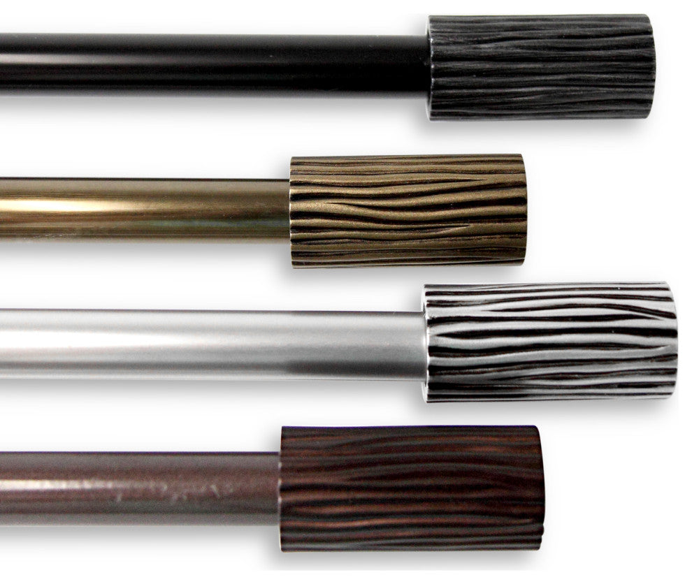 Cedar 3/4" Curtain Rod 28-48", Black, Cocoa, 18-28"