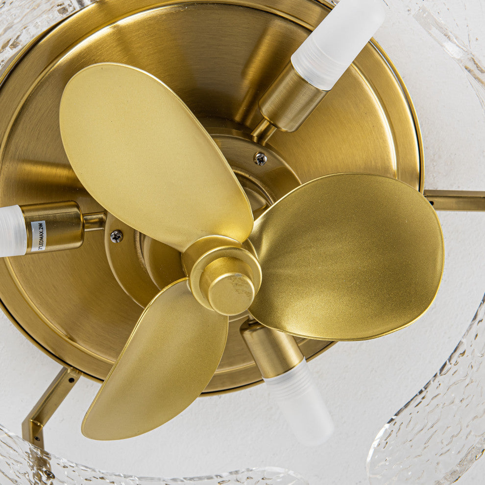 12.7-inch Modern Gold Small Flush Mount Ceiling Fan