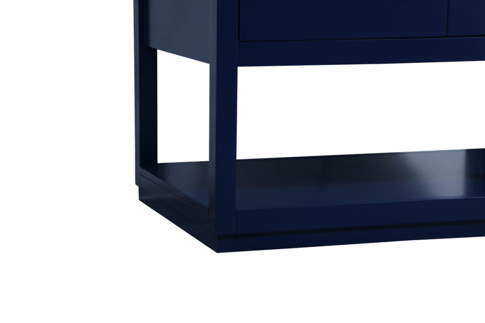 36" Single Bathroom Vanity, Blue, With Backsplash