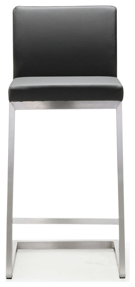 TOV Furniture Parma Grey Stainless Steel Counter Stool - Set of 2