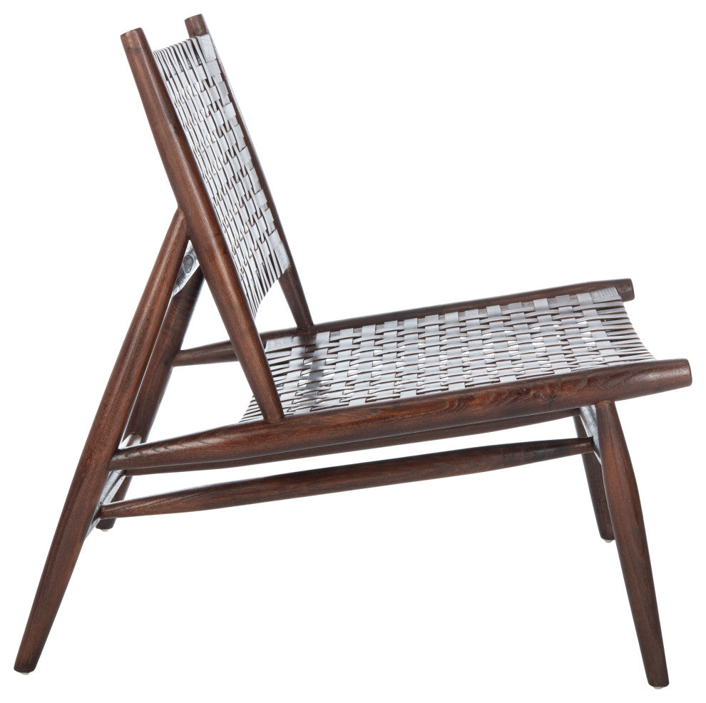 Safavieh leil Leather Woven Accent Chair, Brown
