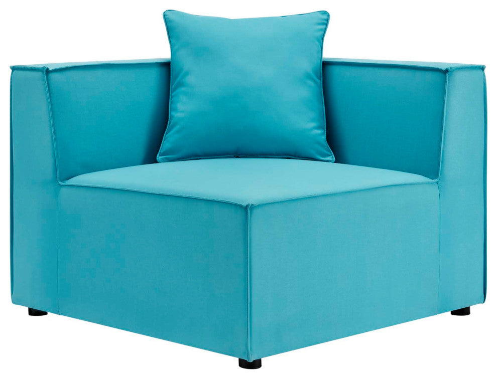 Lounge Sectional Sofa Set, Fabric, Blue, Modern, Outdoor Patio Balcony Garden