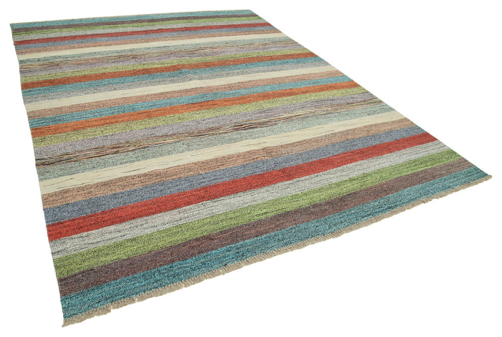 Rug N Carpet - Hand-knotted Turkish 8' 0'' x 10' 6'' Unique Wool Kilim Rug