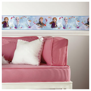 Frozen 2 Peel and Stick Wallpaper Border, White and Blue