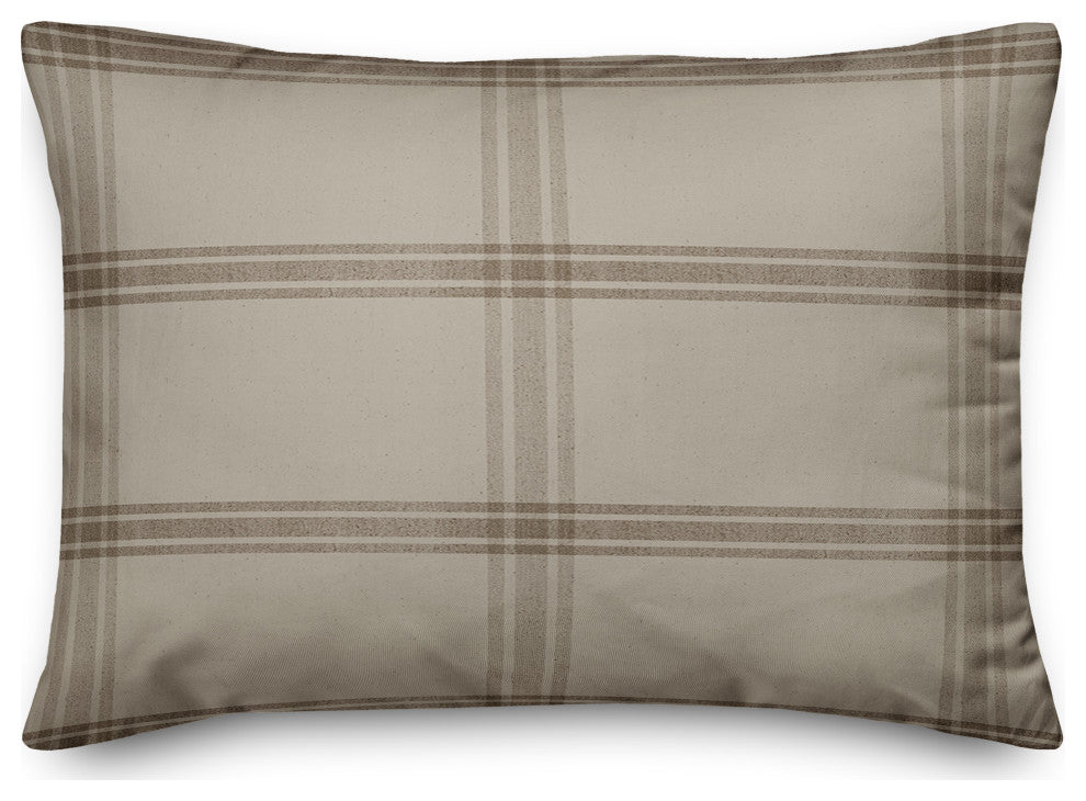 Autumn Fall Brown Plaid 1 14"x20" Spun Poly Pillow