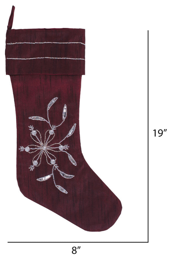 Vickerman Qtx17122 Decorative 8"X19" Silver Sparkle Christmas Stocking