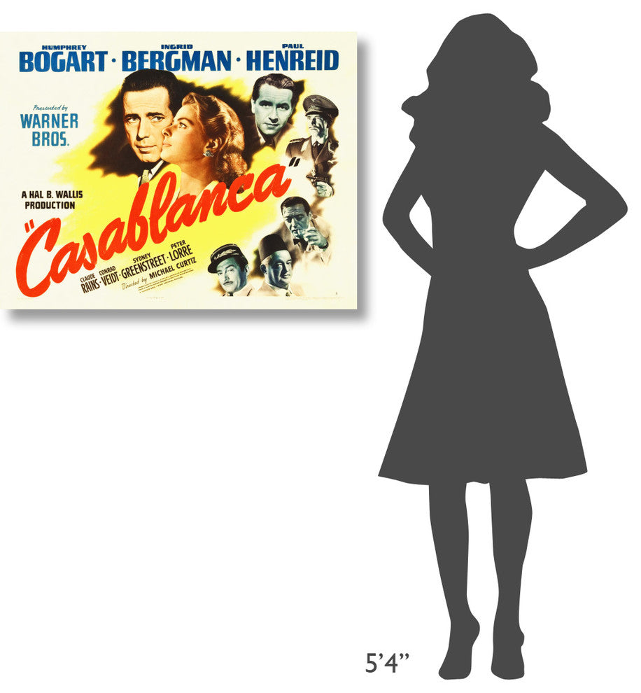 "Casablanca Poster" Stretched Canvas Giclee by Hollywood Photo Archive, 36x28"