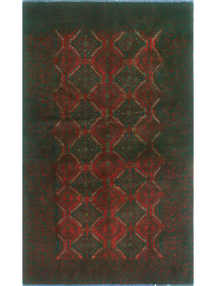 Fine Vintage Distressed Anitza Red/Charcoal Runner, 3'4x5'6