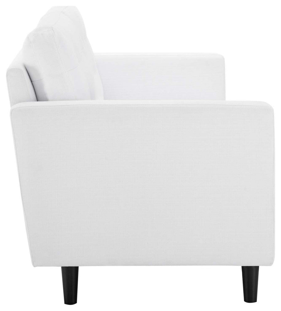 Exalt Tufted Fabric Sofa - White EEI-4445-WHI