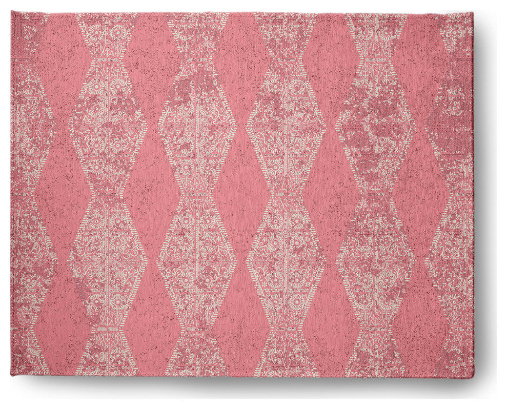 Pyramid Stripe Chenille Rug, Pink, 8'x10'