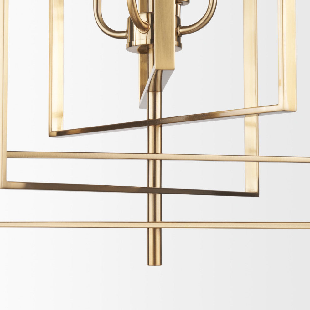 Colleen Antiqued Gold Metal 4-Light Chandelier