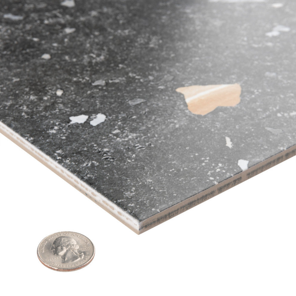 Sonar Black Porcelain Floor and Wall Tile