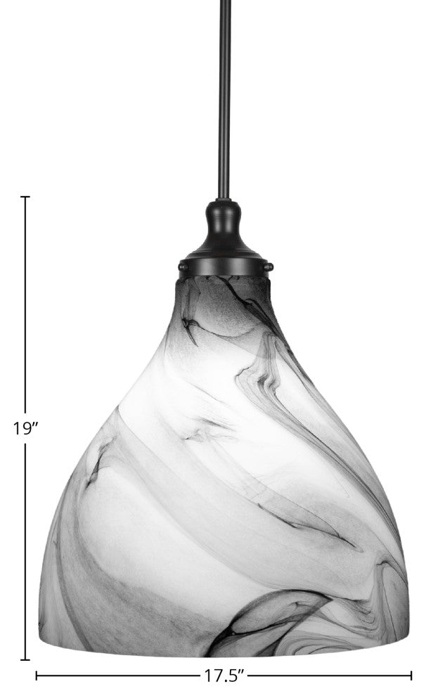 Juno 1-Light Pendant, Brushed Nickel/Onyx Swirl