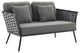 Stance Outdoor Patio Aluminum Loveseat Gray Charcoal